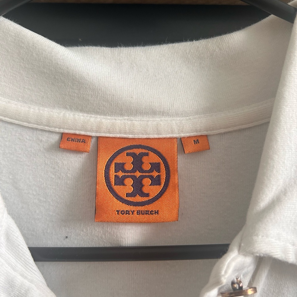 Tori Burch, white button up cotton shirt size medium